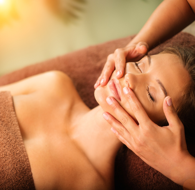Woman Having Face Massage 